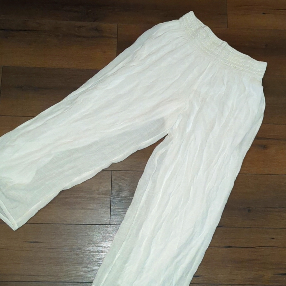 Wide leg rayon pants